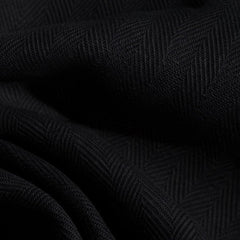 Black coutil fabric swatch — 100% cotton herringbone corset coutil, 58" wide