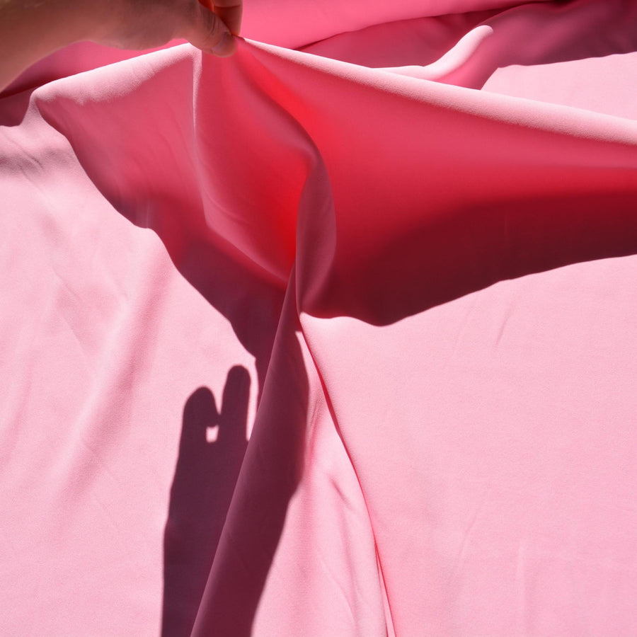 Italian Silk Stretch Crepe Fabric | Light pink | Designer Yardage |By the Yard