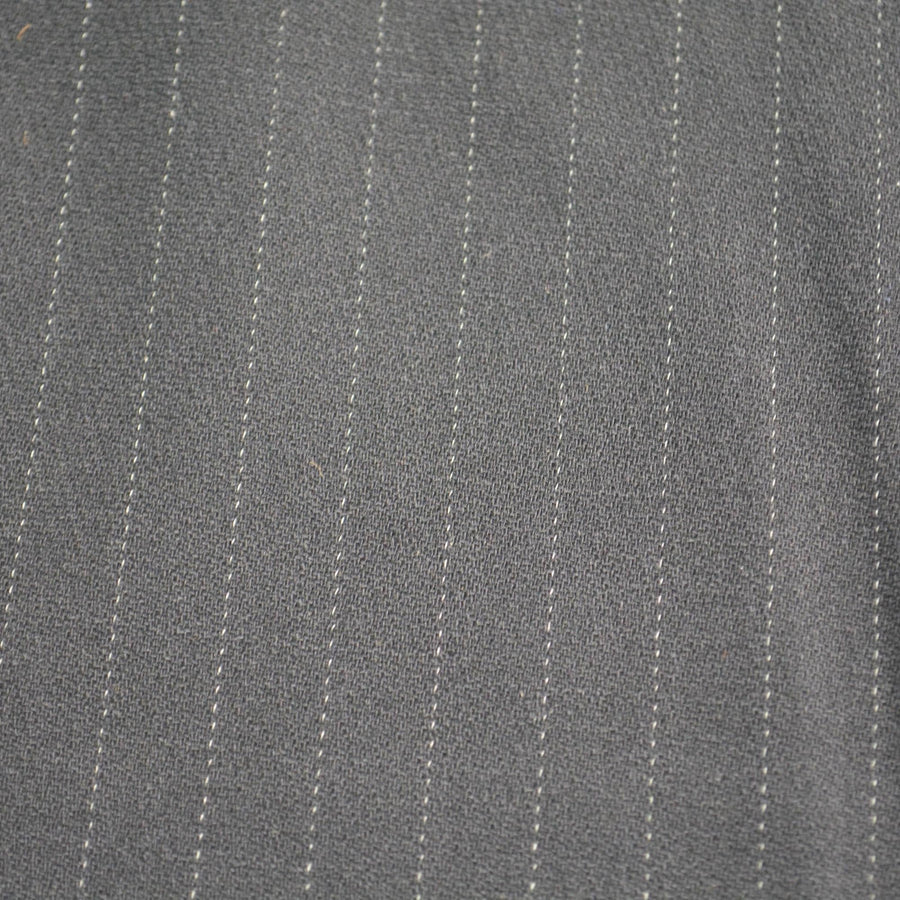 Italian Striped Wool Crepe Fabric | Black with white stripes | Designer Fabric Yardage |By the Yard