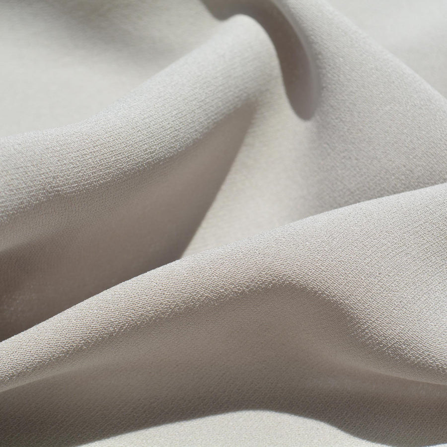 Pure Silk Georgette Stretch Fabric | Gray Mid-Weight Designer Deadstock | Dresses, Blouses, Scarves | By the Yard