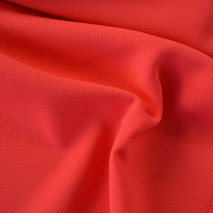 Bright Pink Wool Crepe Fabric | Mid / Heavyweight Designer Deadstock Dress and Suiting Textile | By the Yard