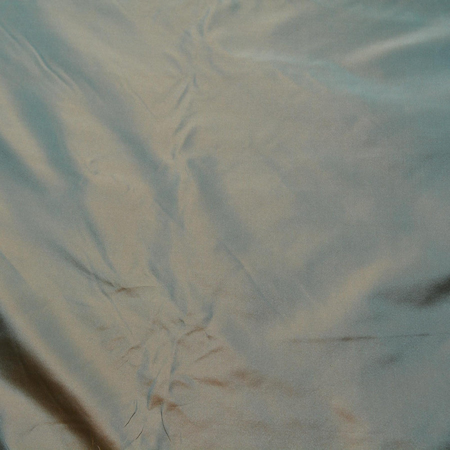 Silk Taffeta Fabric Light green and orange Two-tone 60" Wide Luxury Fabric | By the Yard