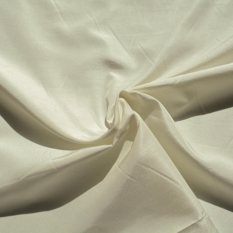 Silk Dupioni Fabric White Midweight Slub Texture 44.5 Inch Usable | By the Yard