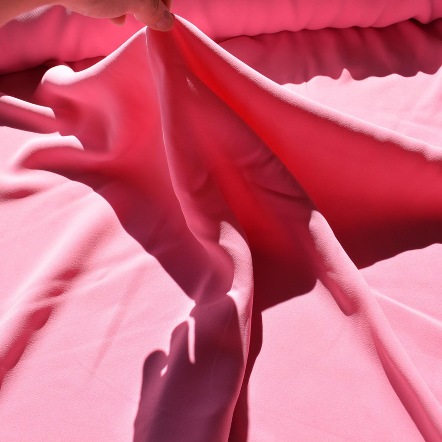 Stretch Crepe Fabric | Pink | Designer Yardage |By the Yard