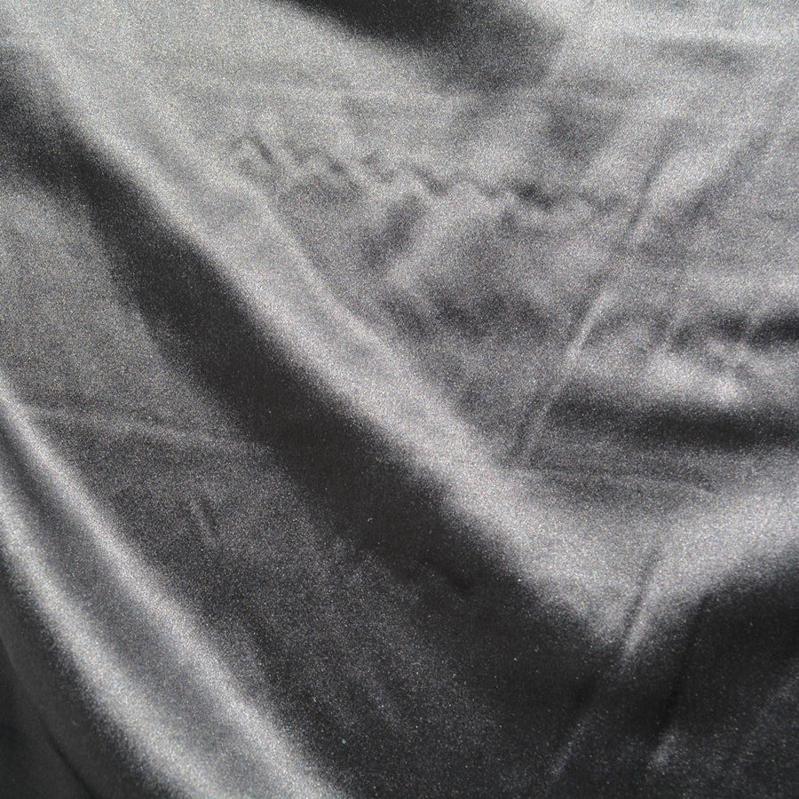 100% Silk Satin Fabric | Black | Luxury Silk Yardage |By the Yard