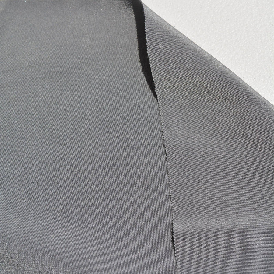 Pure Silk Crepe Fabric | Gray Heavyweight Designer Deadstock | Dresses, Skirts, Trousers | By the Yard