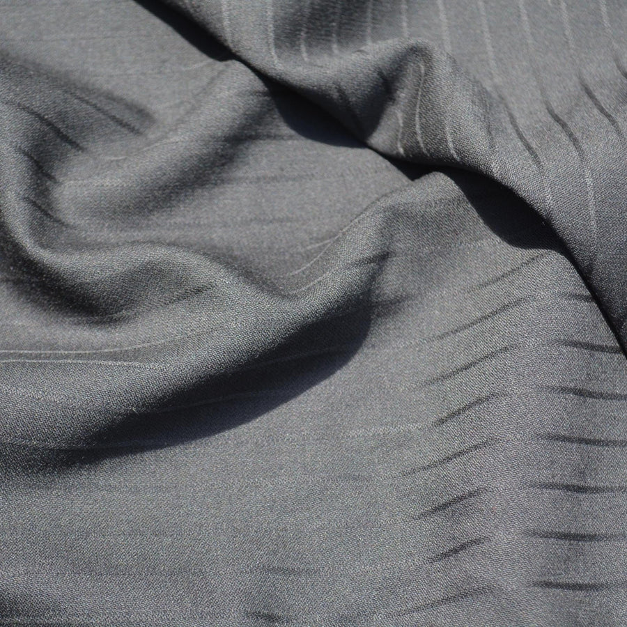 Scottish Super 150s Wool Suiting Fabric | Black Stripes | Made in Scotland | Luxury Tailoring Cloth | By the Yard