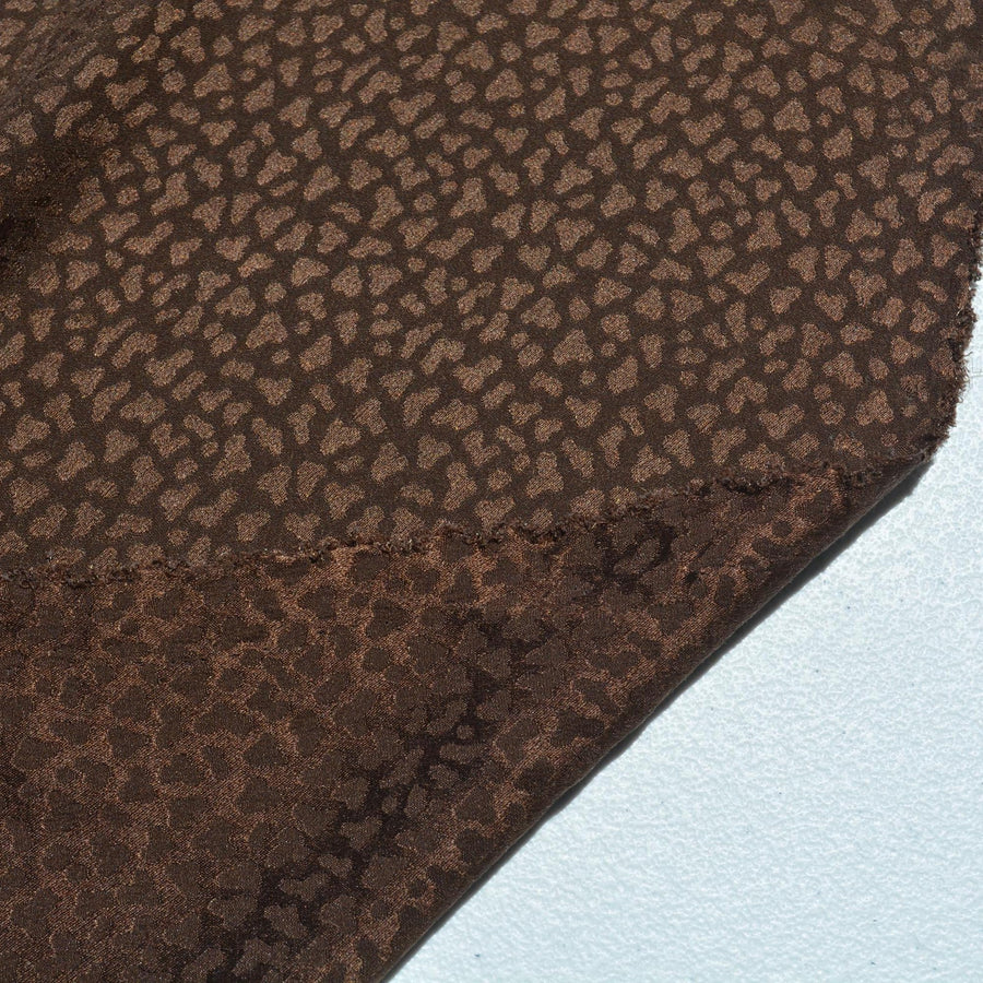 100% Silk Jacquard Fabric | Brown Designer Deadstock | Dresses, Skirts, Special Occasion | By the Yard