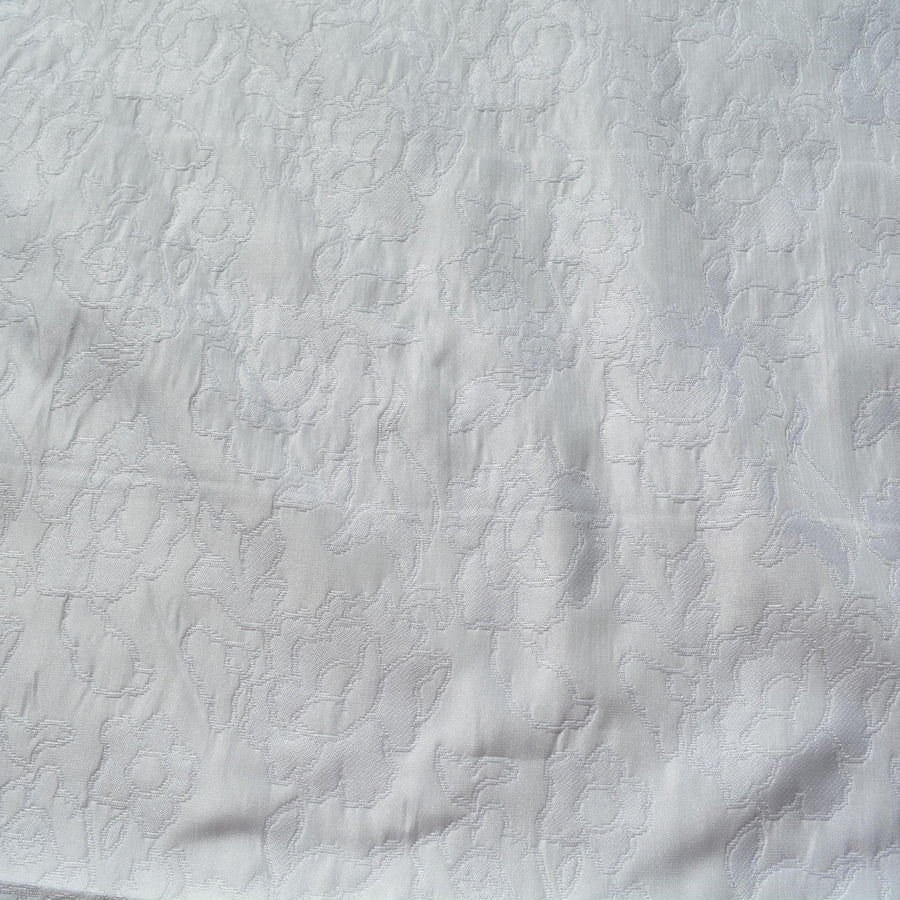 Cotton Brocade Fabric | White | Upholstery Fabric & Home Decor Textile | Curtain, Drapery, Pillow | By the Yard