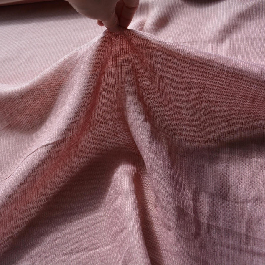 100% Linen Fabric Striped Mauve striped 35" Wide Dressmaking Tailoring | By the Yard