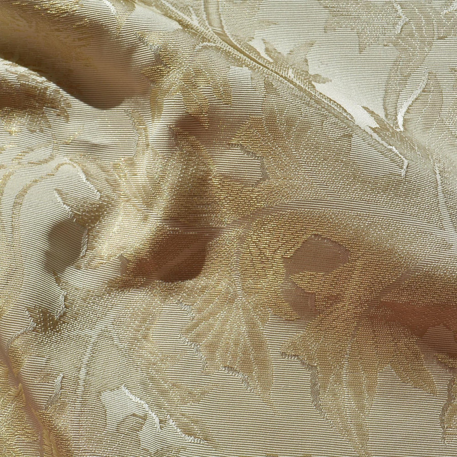 Brocade Fabric | Ivory and gold| Upholstery Fabric & Home Decor Textile | Curtain, Drapery, Pillow | By the Yard