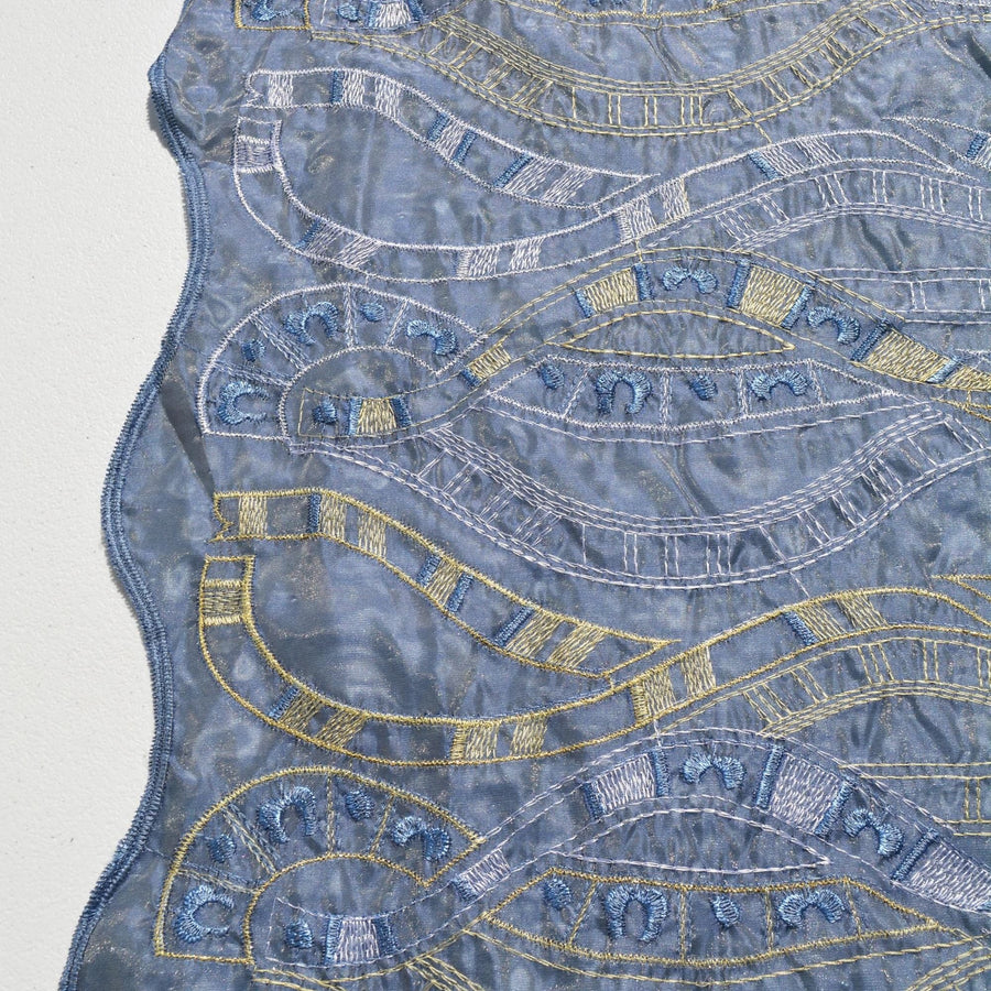Blue Brocade Fabric | Designer Deadstock | By the Yard