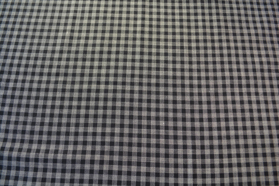 European Pure Wool | Lightweight Check Wool Suiting | Black and white striped | Designer Fabric Yardage |By the Yard