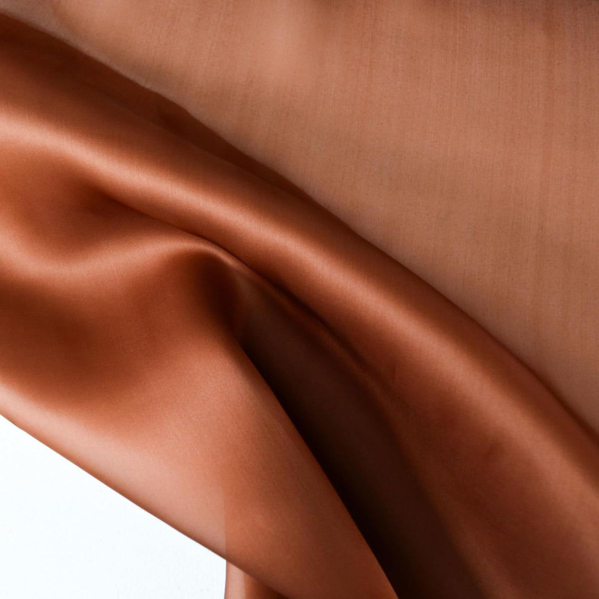 European 100% Silk Copper Satin Face Silk Organza 8 Momme 57" Width | By the Yard