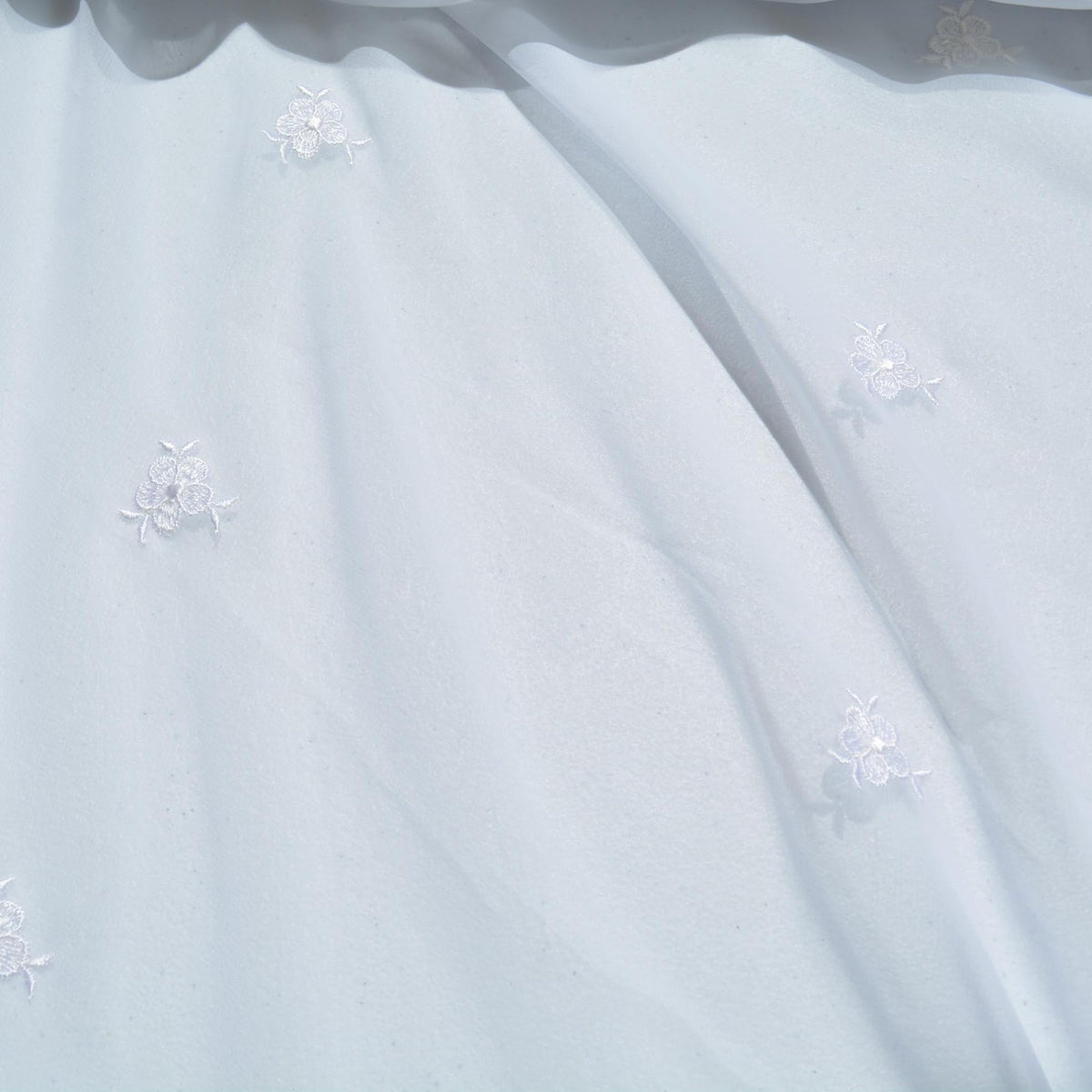 Chiffon Lace Fabric | White Sheer Designer Deadstock | Dresses, Blouses, Bridal | By the Yard