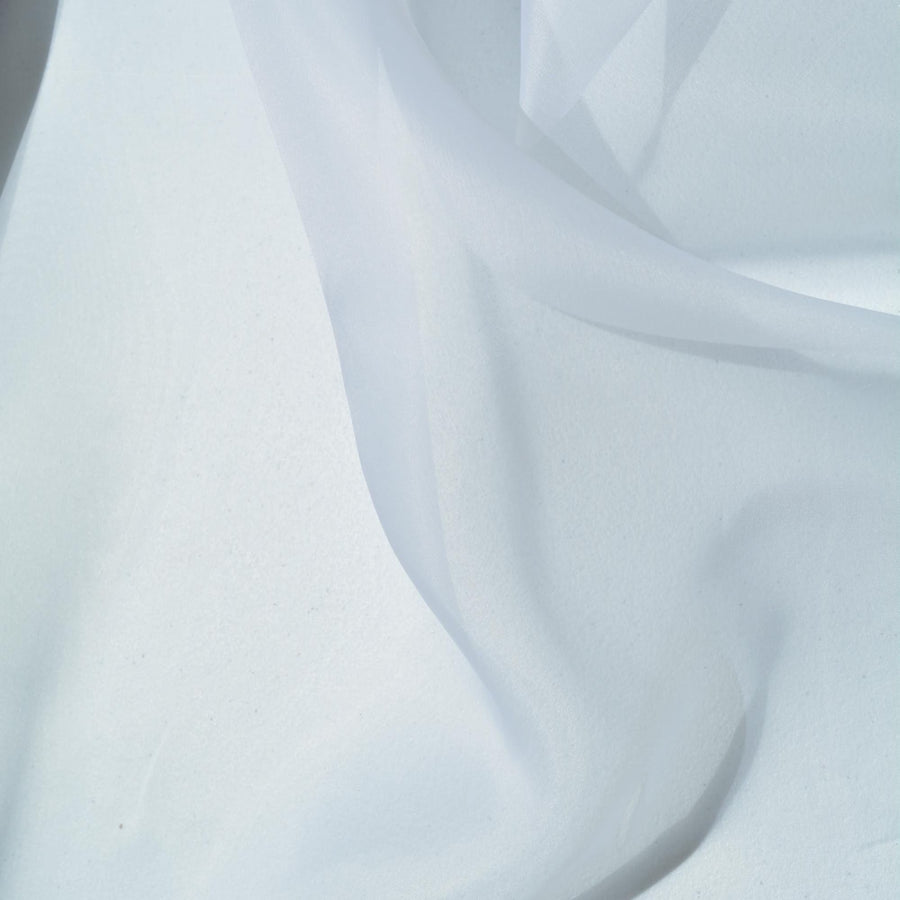 Pure Silk Organza Fabric | White Sheer Designer Deadstock | Dresses, Bridal, Special Occasion | By the Yard