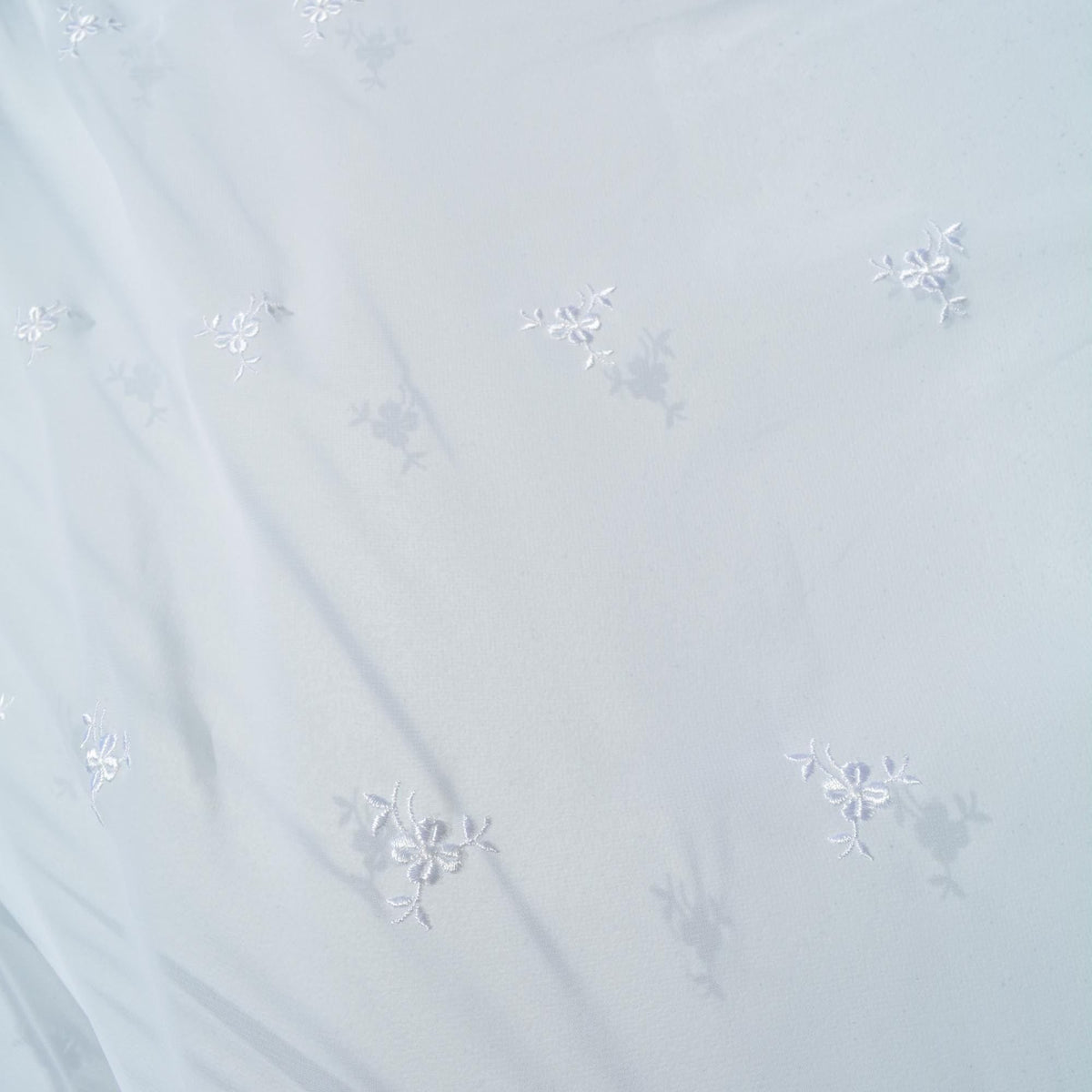 Chiffon Lace Fabric | White Sheer Designer Deadstock | Dresses, Blouses, Bridal | By the Yard
