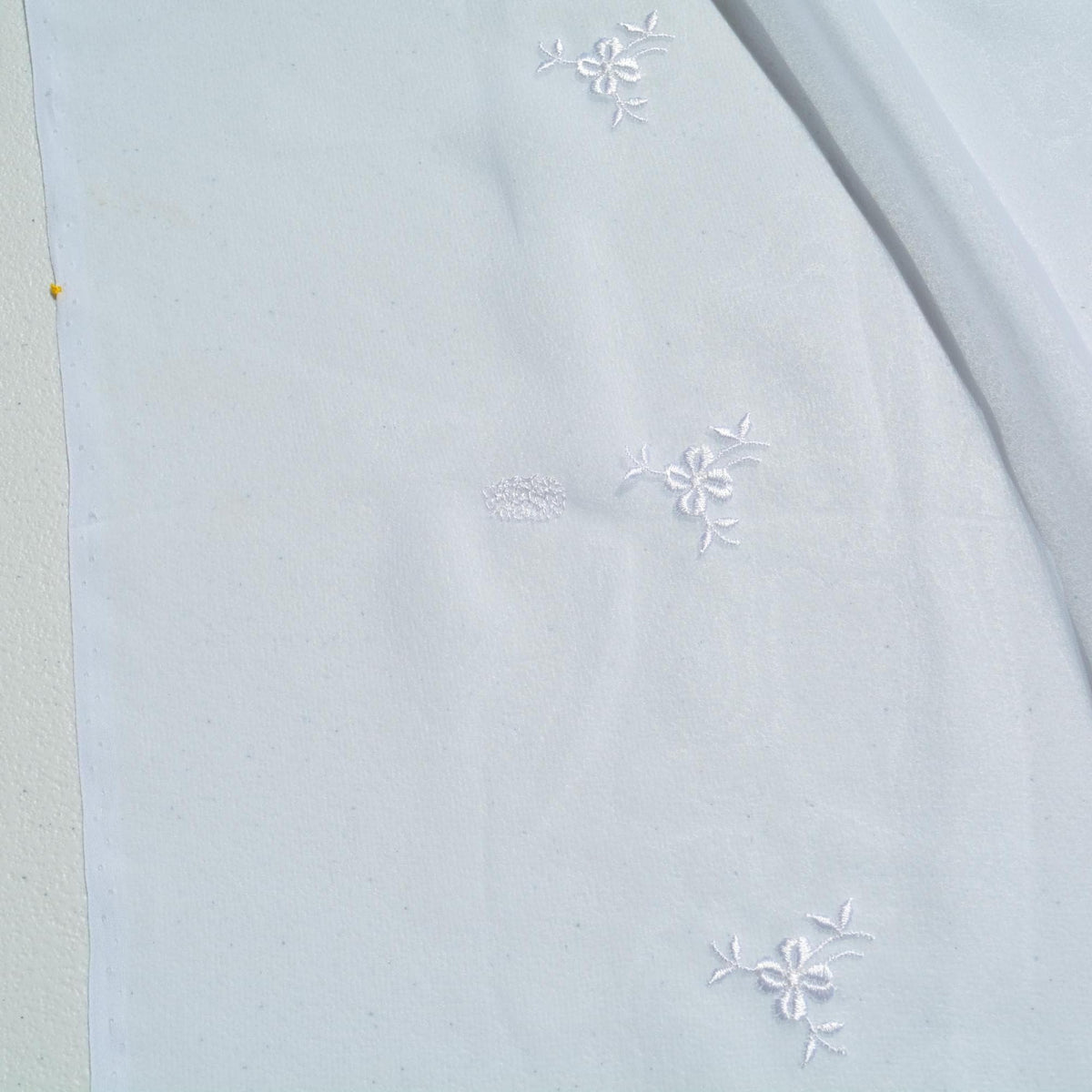 Chiffon Lace Fabric | White Sheer Designer Deadstock | Dresses, Blouses, Bridal | By the Yard