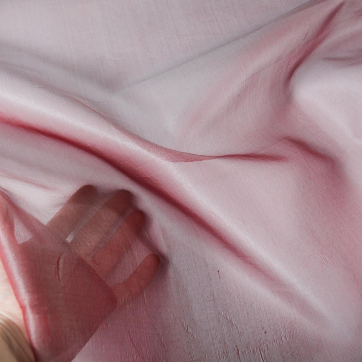 European 100% Silk Burgundy/Clear Silk Organza 12 Momme Korean Woven 53.5" | By the Yard