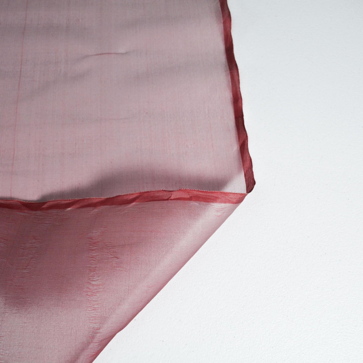 European 100% Silk Burgundy/Clear Silk Organza 12 Momme Korean Woven 53.5" | By the Yard