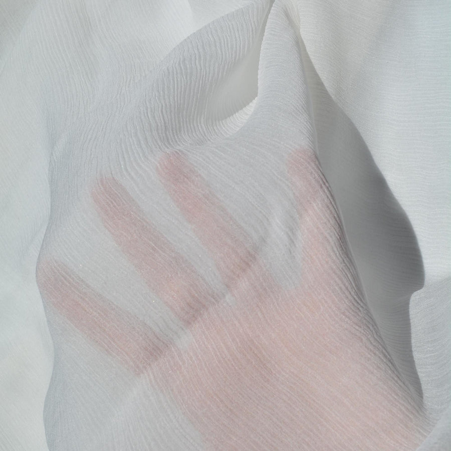 100% Silk Crinkle Chiffon Double Faced 8 Momme Sheer Fabric | By the Yard