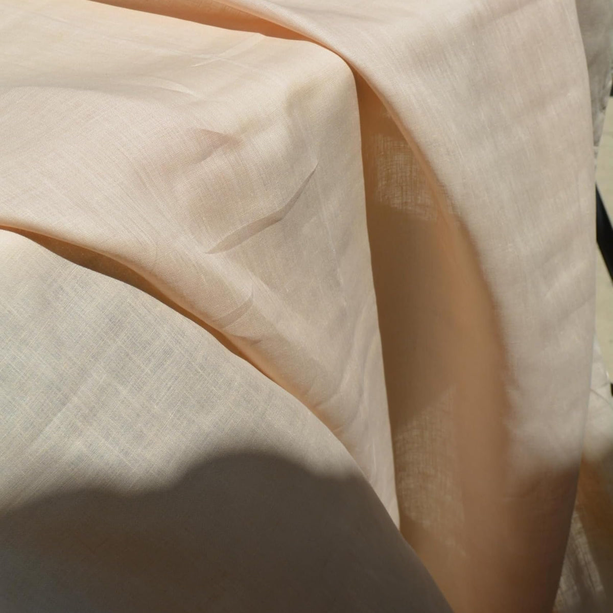 Light Peach Linen Fabric | 100% Midweight Linen Solid Weave 59" Wide | Linen Yardage for Clothing, Summer Dresses, Home 