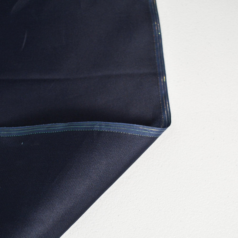 European Navy 100% Silk Gazaar 54.5 Inch Usable Crisp Couture Fabric | By the Yard