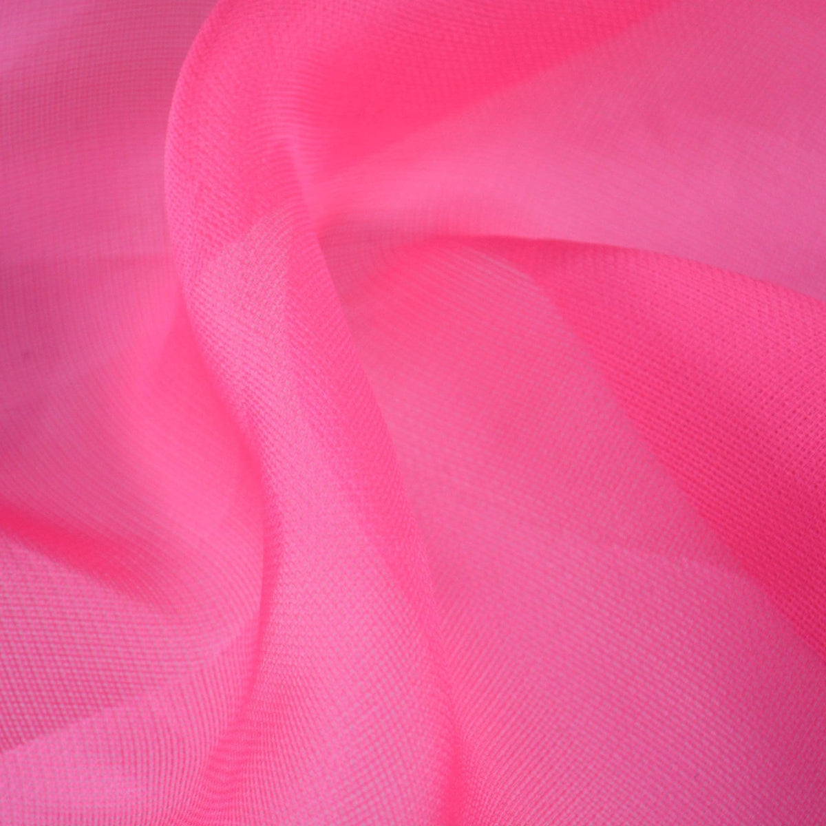 European 100% Silk Hot Pink Netting Sheer Mesh Fabric 43.5 Inch Usable | By the Yard