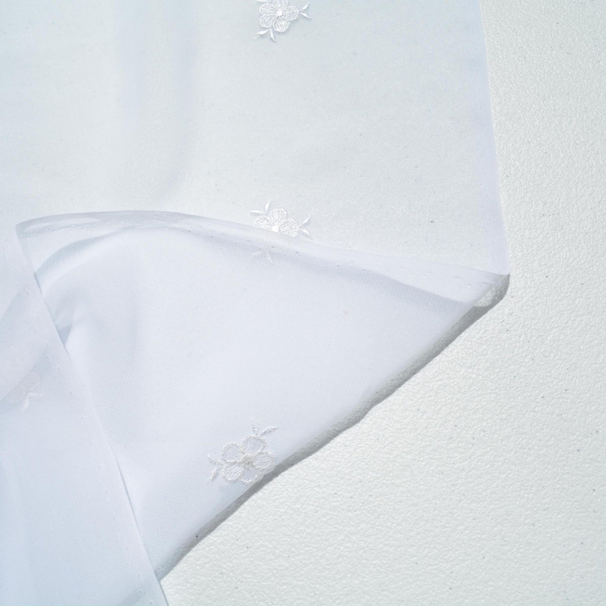 Chiffon Lace Fabric | White Sheer Designer Deadstock | Dresses, Blouses, Bridal | By the Yard