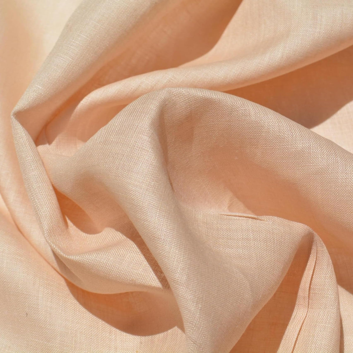 Light Peach Linen Fabric | 100% Midweight Linen Solid Weave 59" Wide | Linen Yardage for Clothing, Summer Dresses, Home 