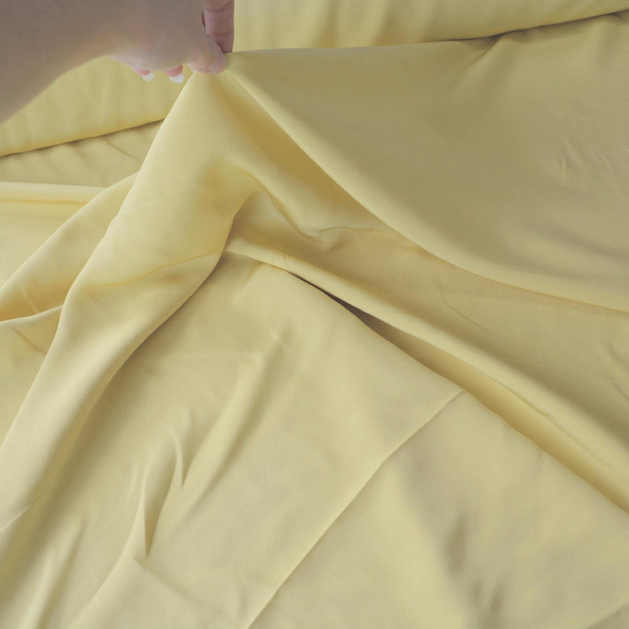 Italian Lightweight Wool Crepe Fabric Yellow 53.5" Pure Wool | By the Yard