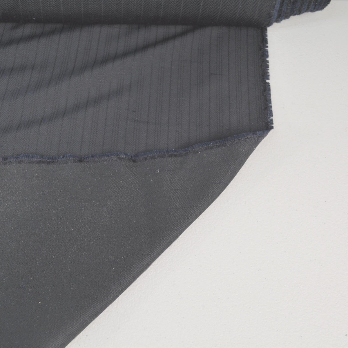 Black Twill Wool Poly Blend Striped Fabric 62.5 Inch Wide | By the Yard
