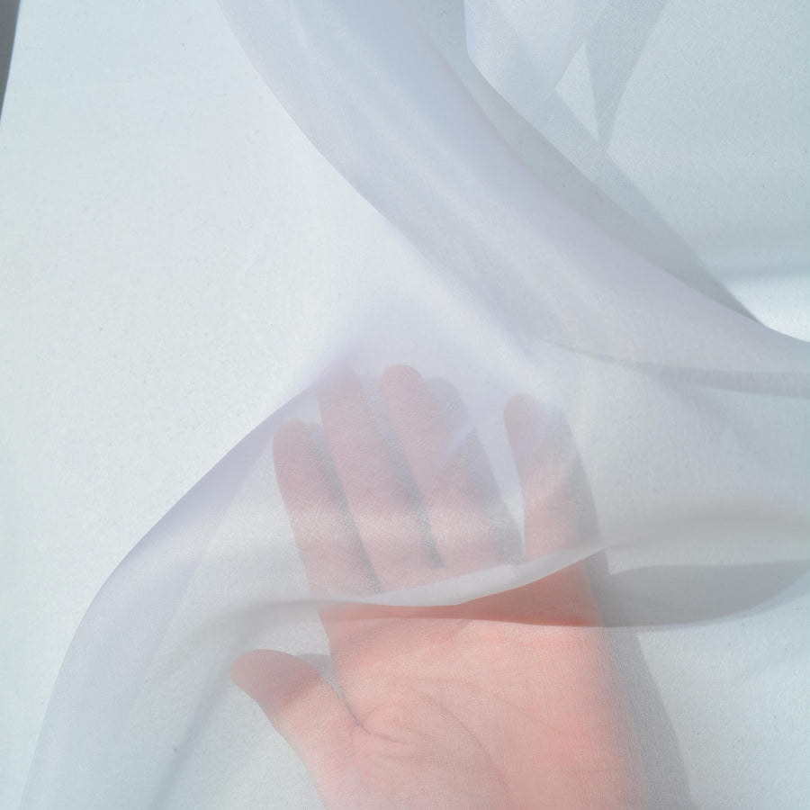 Pure Silk Organza Fabric | White Sheer Designer Deadstock | Dresses, Bridal, Special Occasion | By the Yard