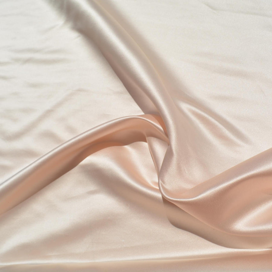 Pure Silk Duchess Satin Fabric | Blush Designer Deadstock | Bridal, Dresses, Special Occasion | By the Yard