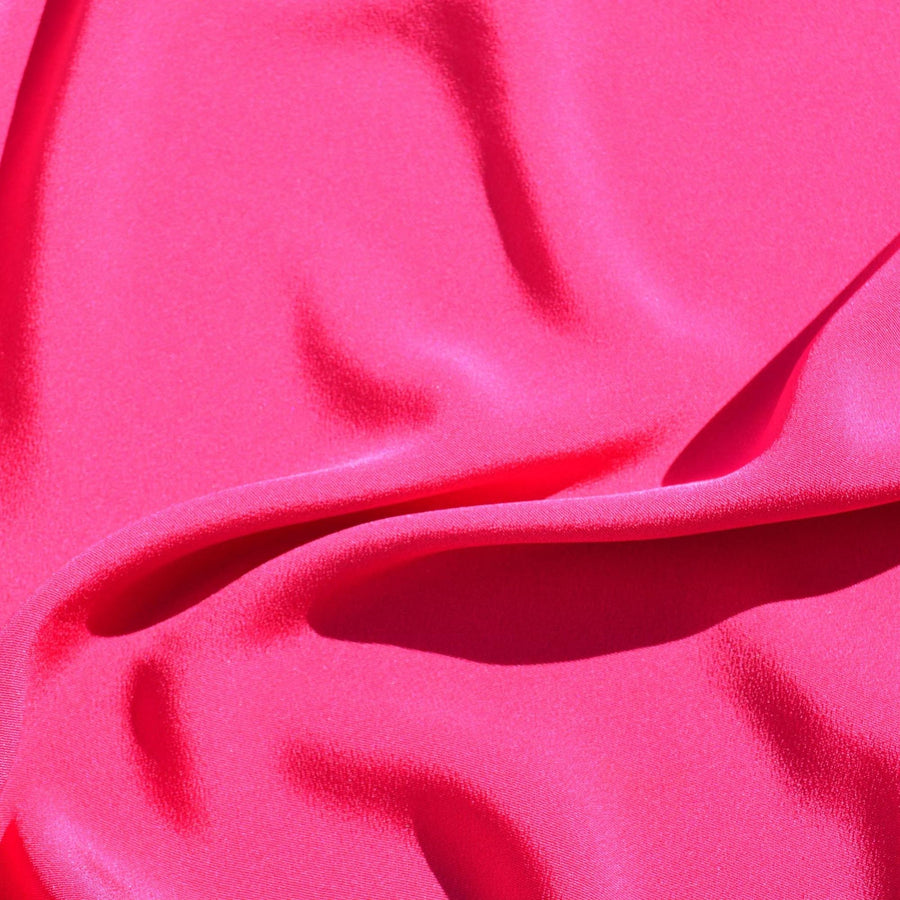 100% Silk Faille Fabric | Magenta | Luxury Silk Yardage |By the Yard