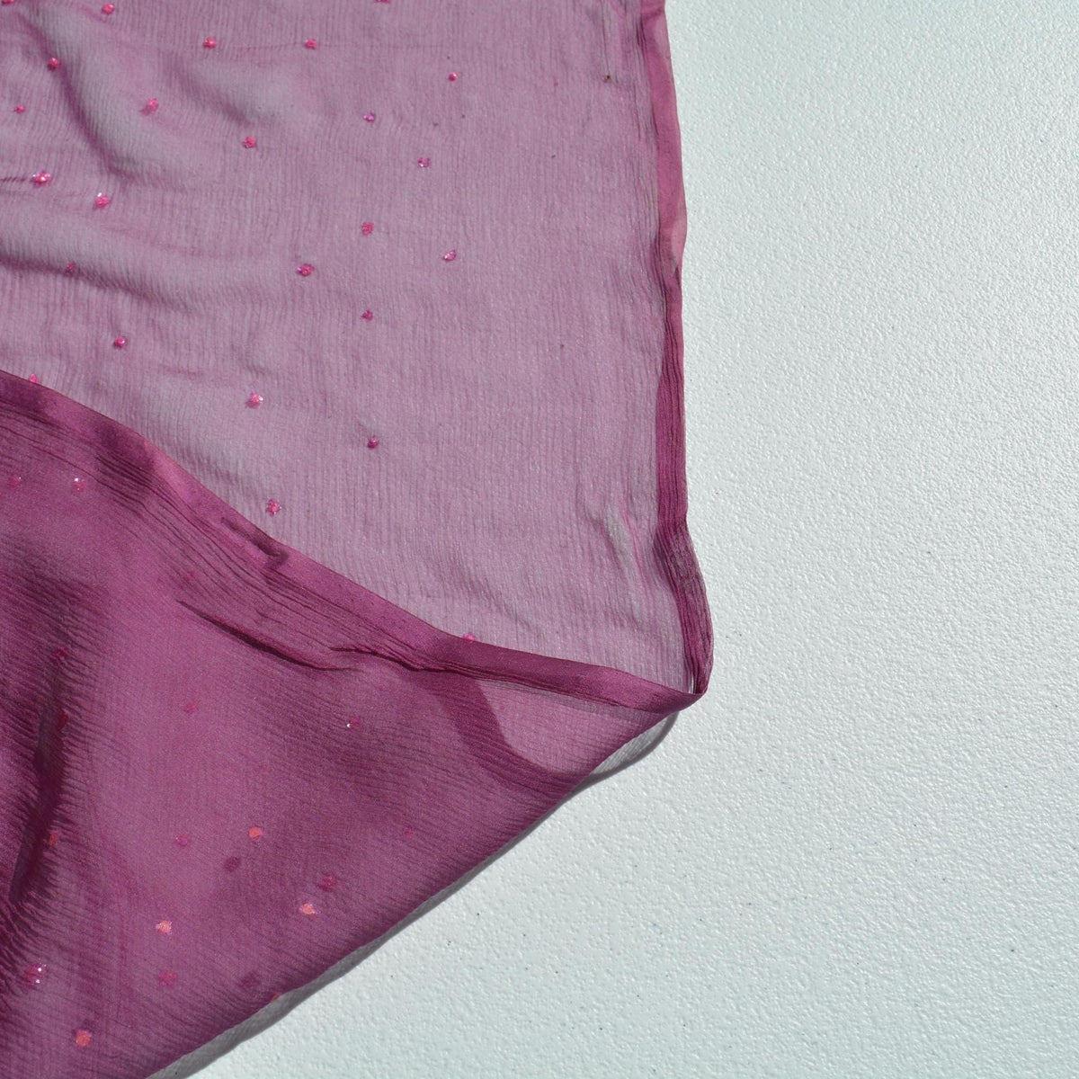 Crinkle Chiffon Fabric | Purple | 100% Silk |By the Yard