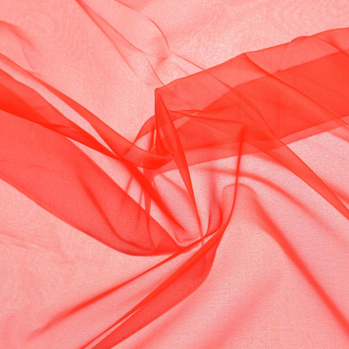 Pure Silk Organza Fabric | Red Sheer Designer Deadstock | Dresses, Bridal, Special Occasion | By the Yard