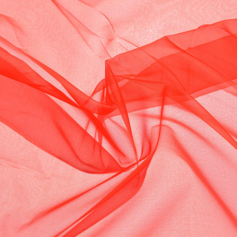 Pure Silk Organza Fabric | Red Sheer Designer Deadstock | Dresses, Bridal, Special Occasion | By the Yard