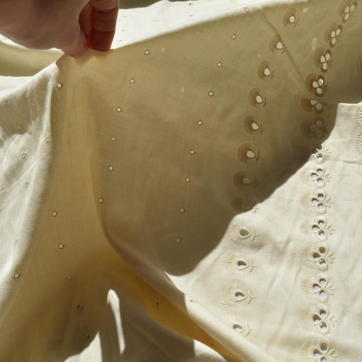Cotton Lace Fabric | Ivory | Designer Yardage |By the Yard