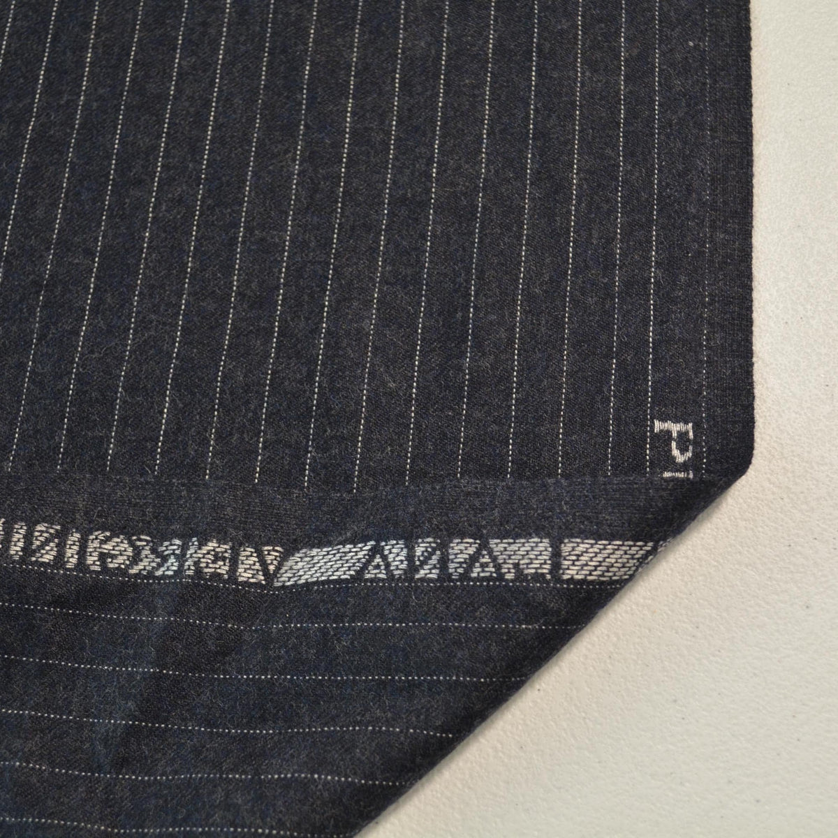 European Pure Wool | Striped Wool Suiting | Navy |By the Yard