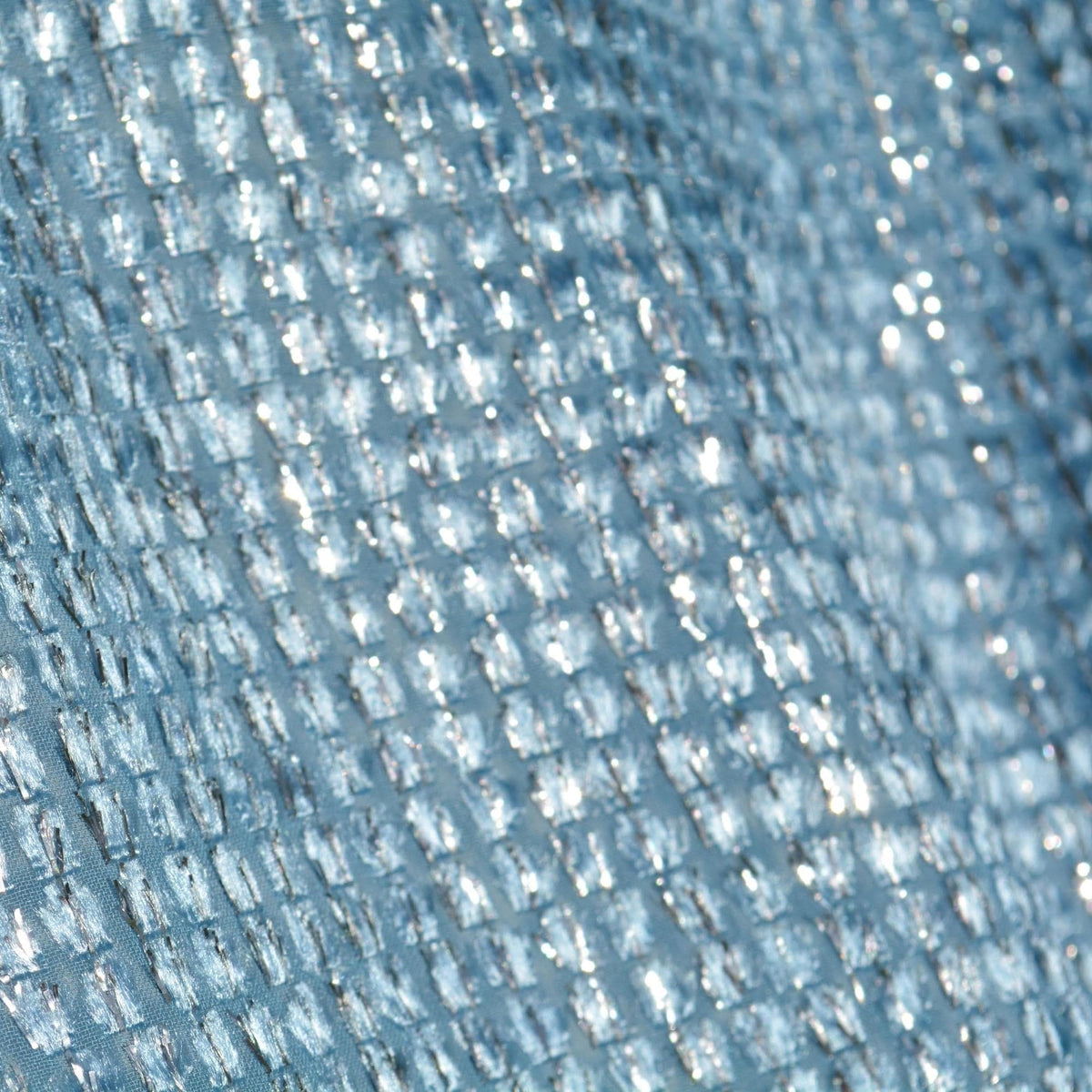 Light Blue Silver Metallic Velvet on Silk Georgette | Designer Fabric | Silk Burnout Velvet, Luxury Dressmaking Fabric |
