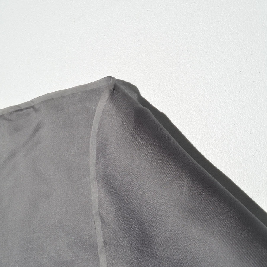 Pure Silk Gazar Fabric | Gray Designer Deadstock | Dresses, Skirts, Bridal, Couture | By the Yard