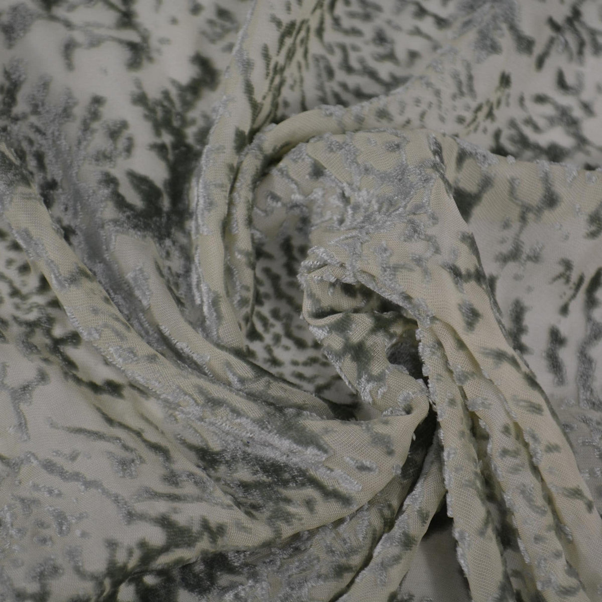 Italian Silk Chiffon Sheer Burnout Velvet | Made in Italy Designer Deadstock Fabric | By the Yard