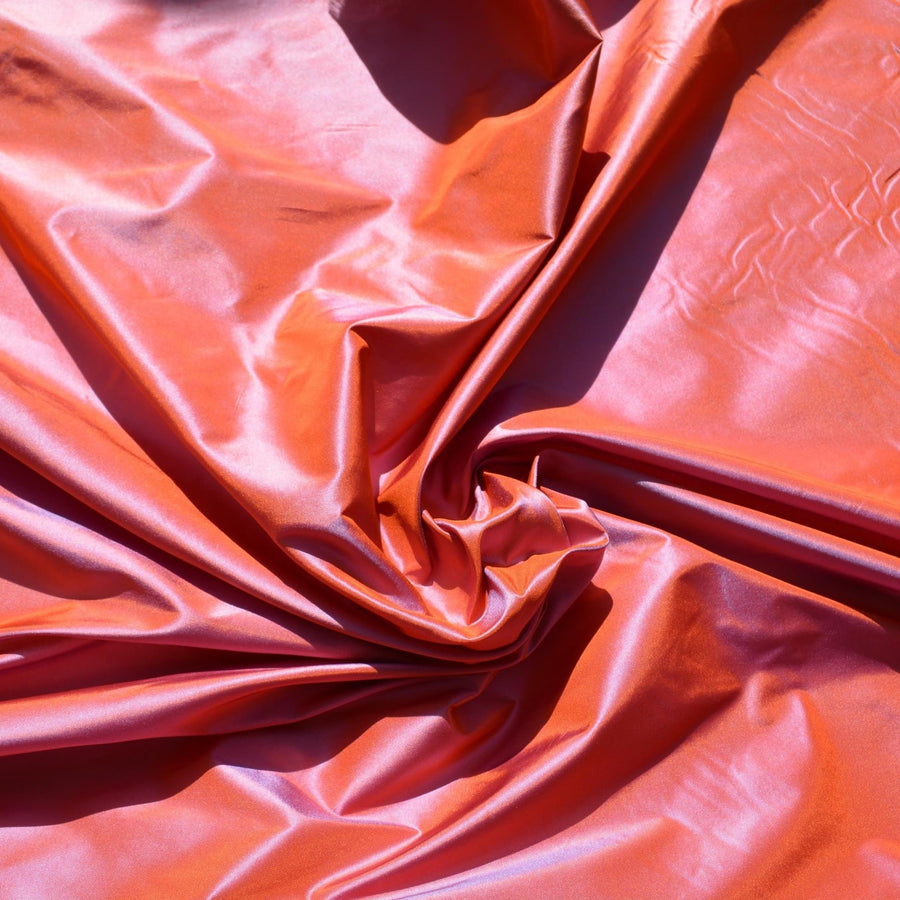 European Silk Two-Tone Taffeta Fabric | 100% Silk, 55" Wide | Iridescent Dupioni-Style for Dresses, Gowns & Décor | By the Yard