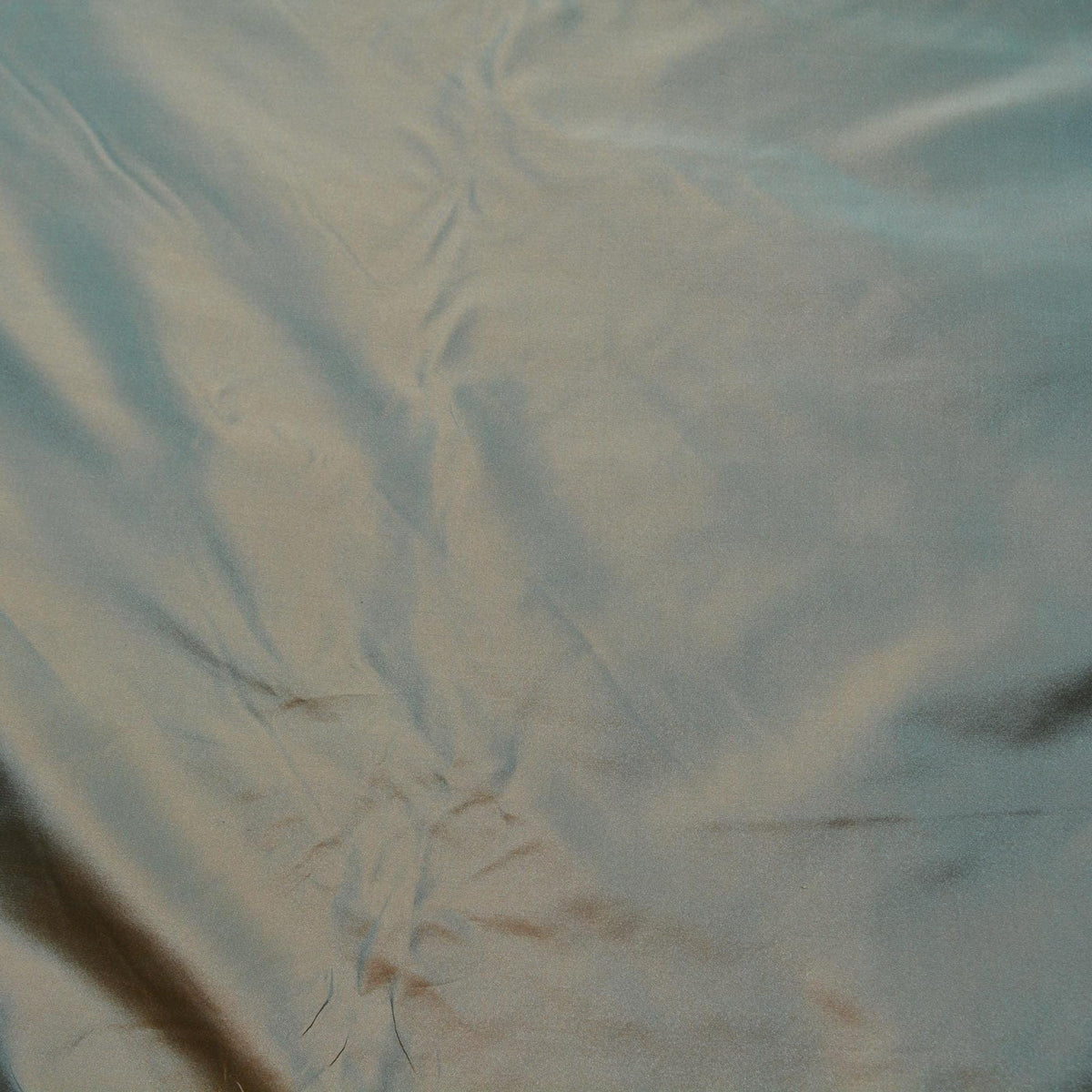 Silk Taffeta Fabric Light green and orange Two-tone 60" Wide Luxury Fabric | By the Yard