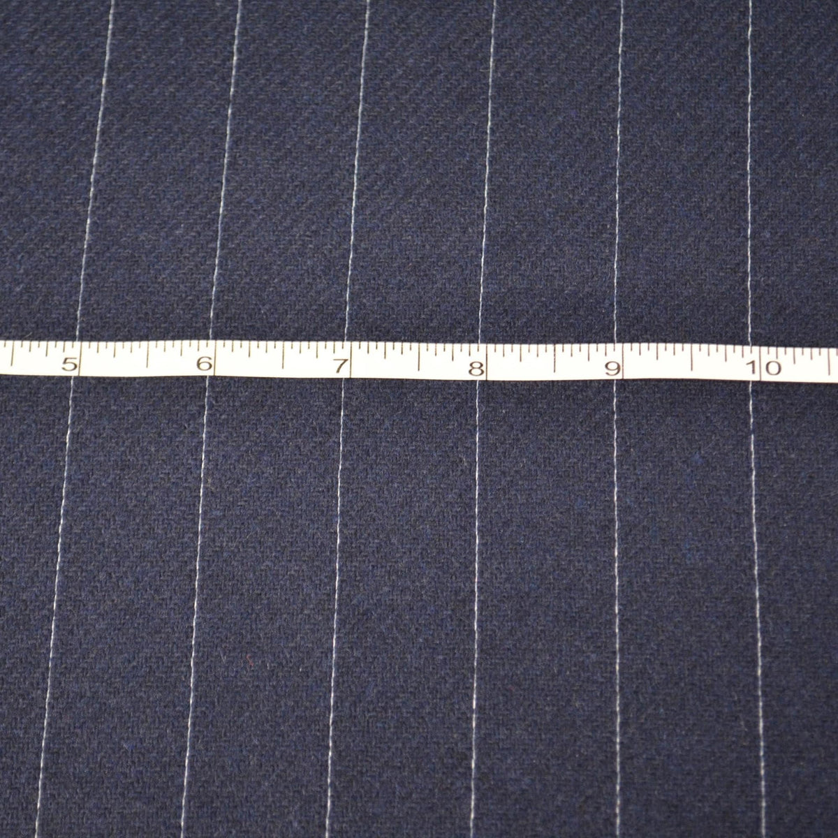 European Pure Wool | Navy Striped Wool Midweight Suiting Fabric 62 Inch Wide | By the Yard