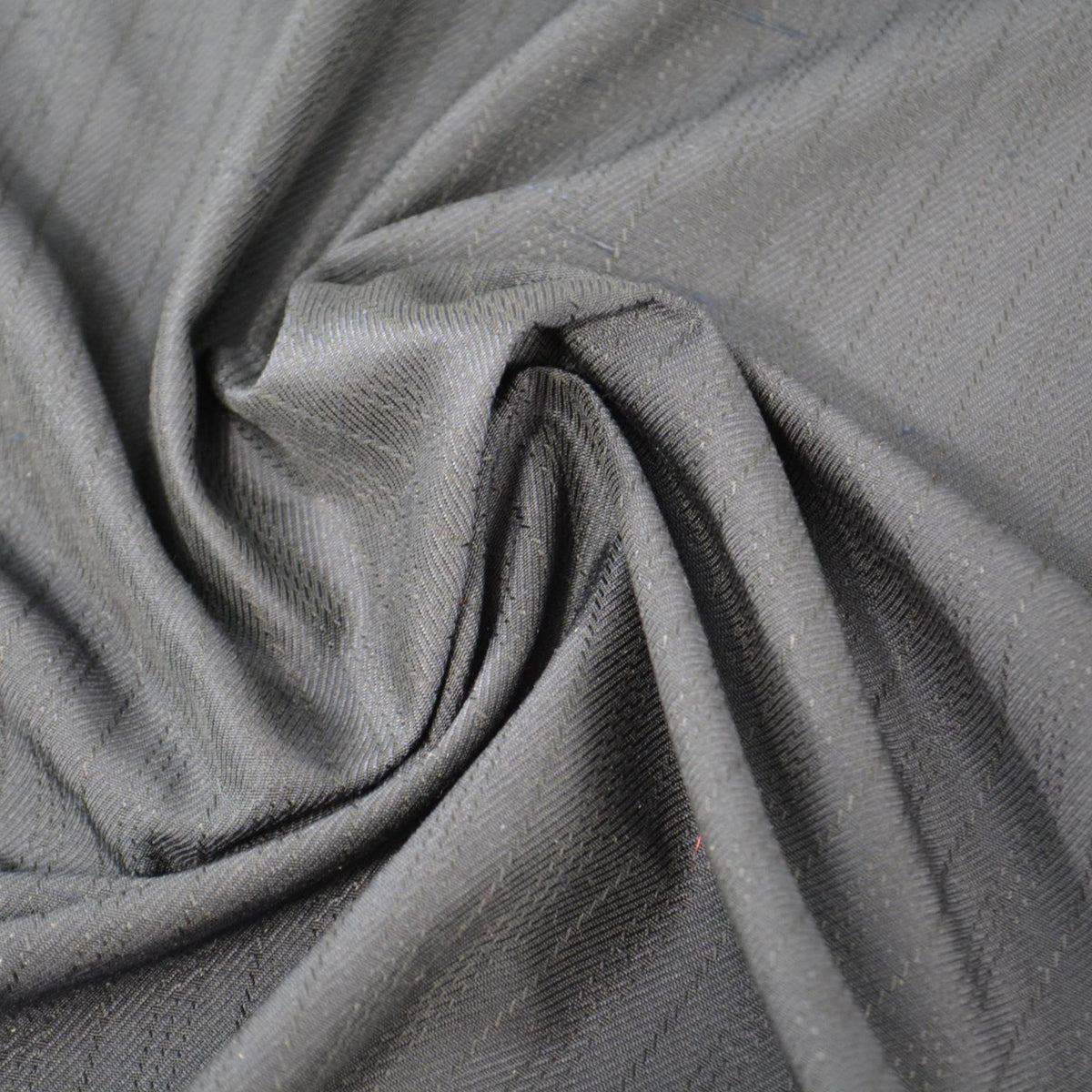 Black Twill Wool Poly Blend Striped Fabric 62.5 Inch Wide | By the Yard