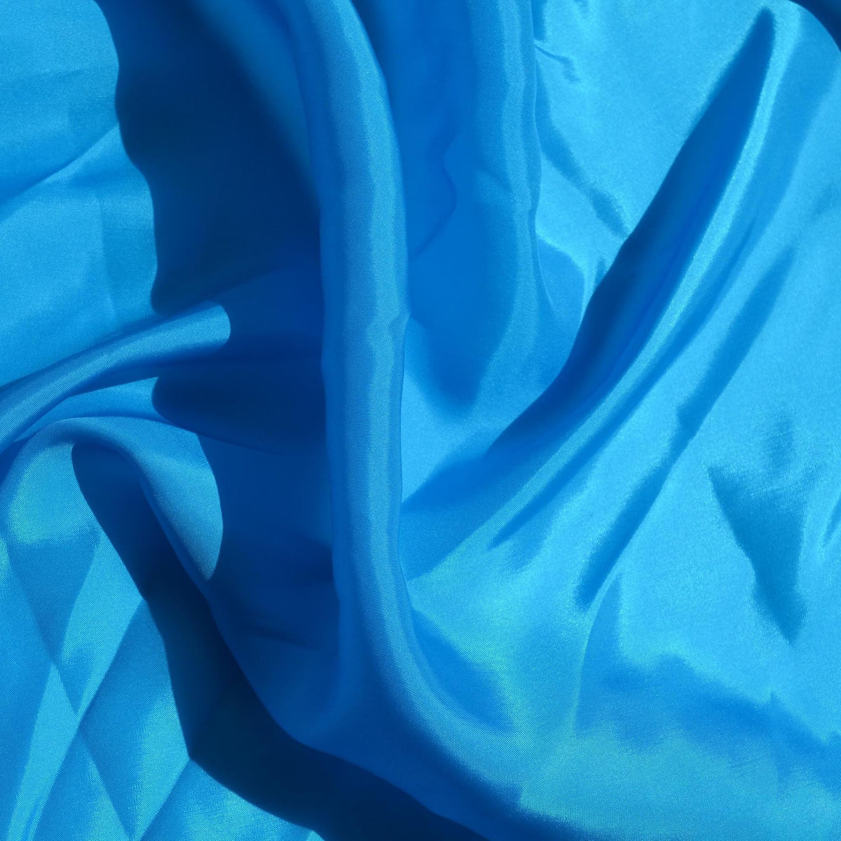 Blue 100% silk Habotai Fabric | Designer Deadstock | By the Yard