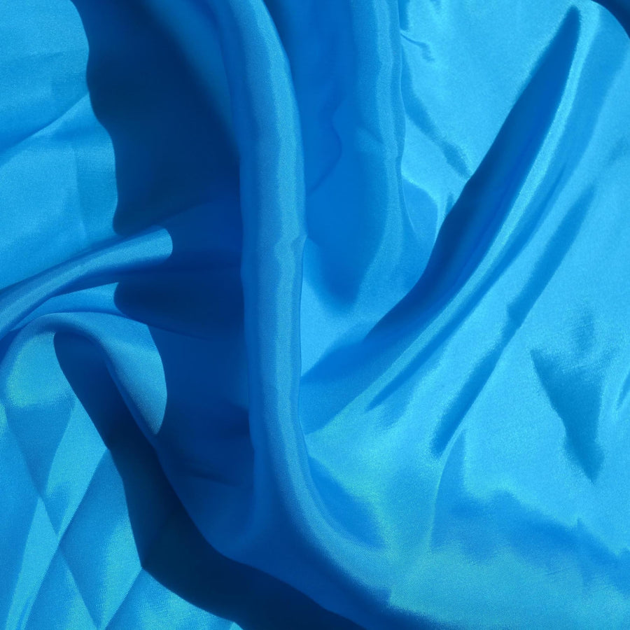 Blue 100% silk Habotai Fabric | Designer Deadstock | By the Yard