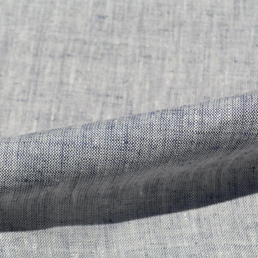 Navy & White Linen Fabric | 100% Midweight Linen Solid Weave 60" Wide | Linen Yardage for Clothing, Summer Dresses, Home Décor Sewing